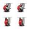 Service Caster 6 Inch Heavy Duty Red Poly on Metal Caster Swivel Lock/Brake 2 Rigid, 2PK SCC-KP92S630-PUR-RS-SLB-BSL-2-R-2 - alternate 1